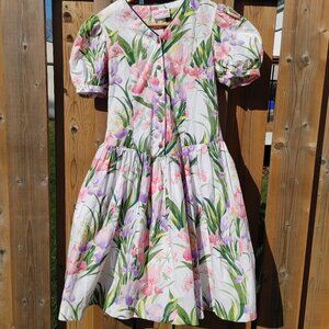 LOVELY Vintage FLORAL Dress TOP OF THE CLASS Size 14